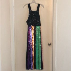 Tibi Sequin Overall Dress